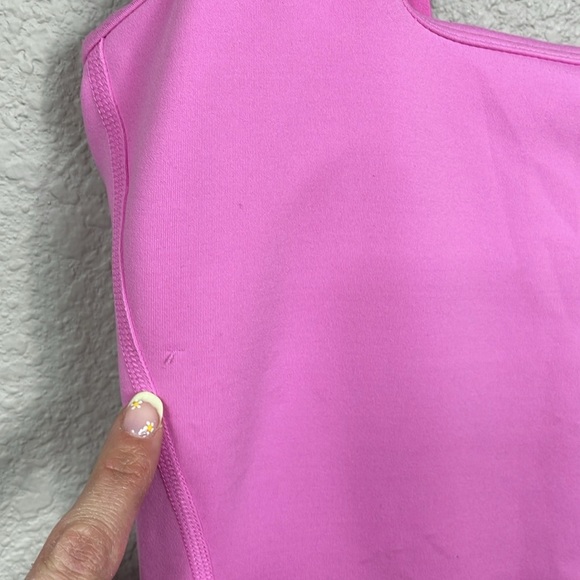 NWT Girlfriend Collective Luxe Paneled Unitard Bubblegum Pink Jumpsuit Catsuit S - Picture 7 of 16